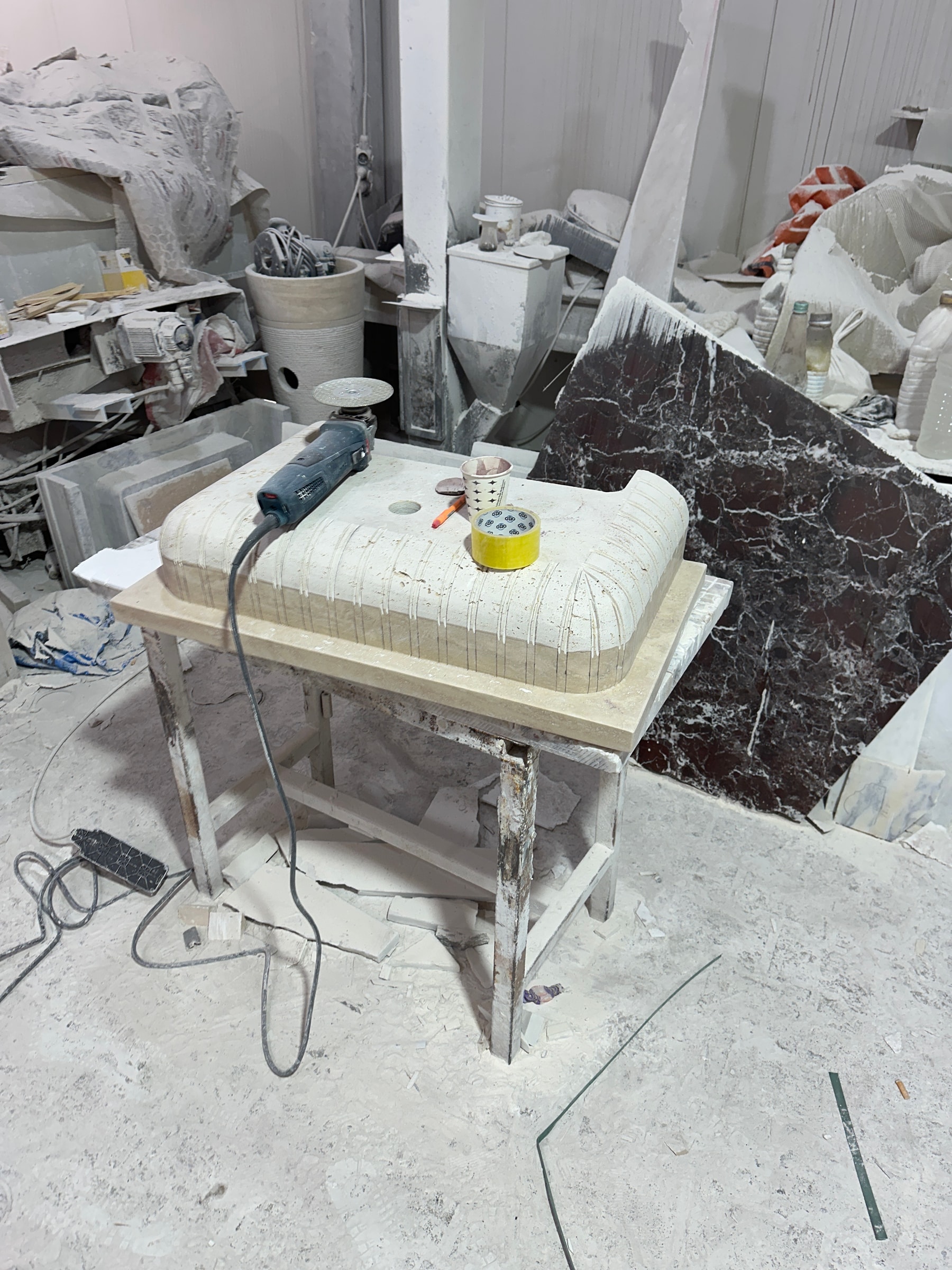 Travertine Marble Sink — view 9