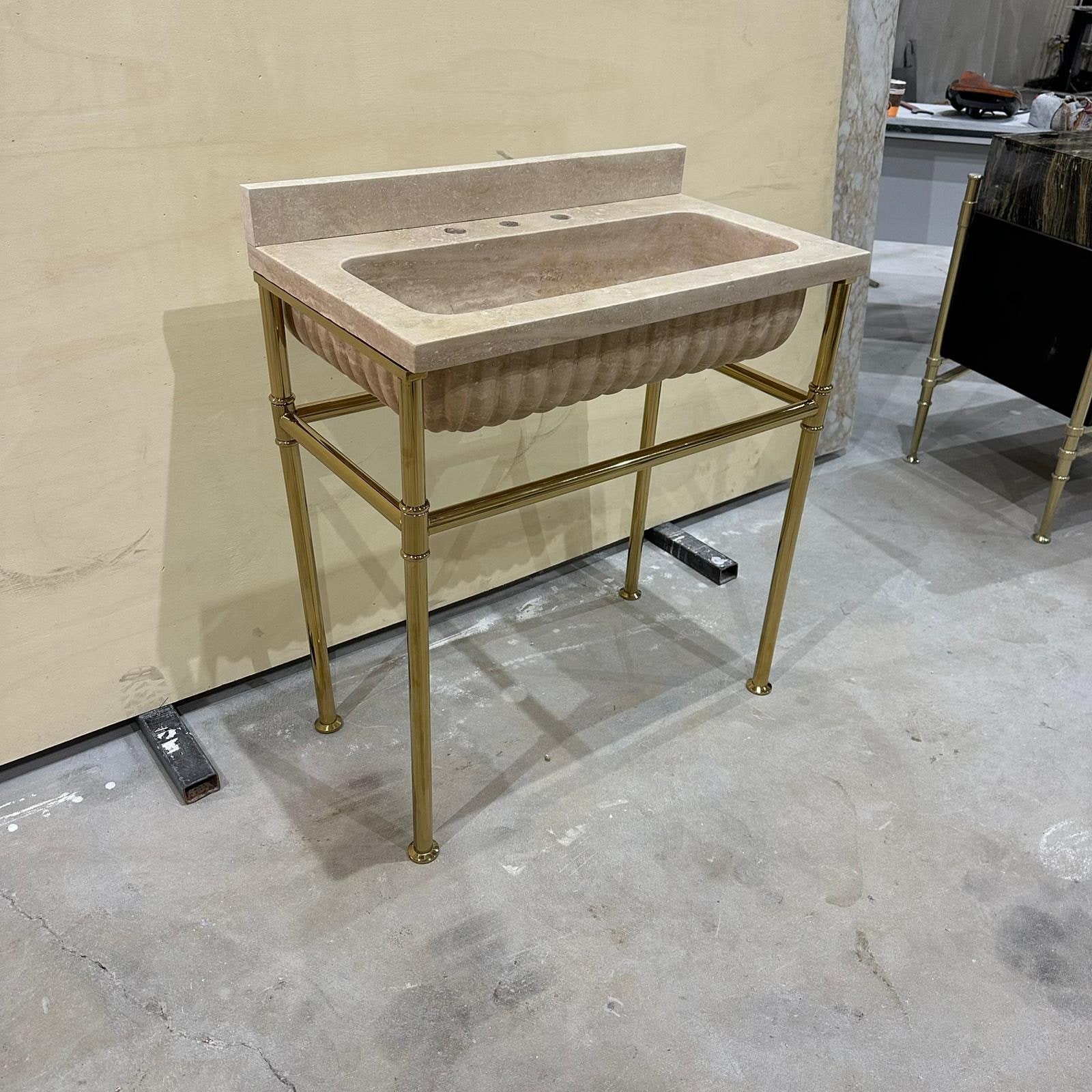 Travertine Marble Sink — view 3