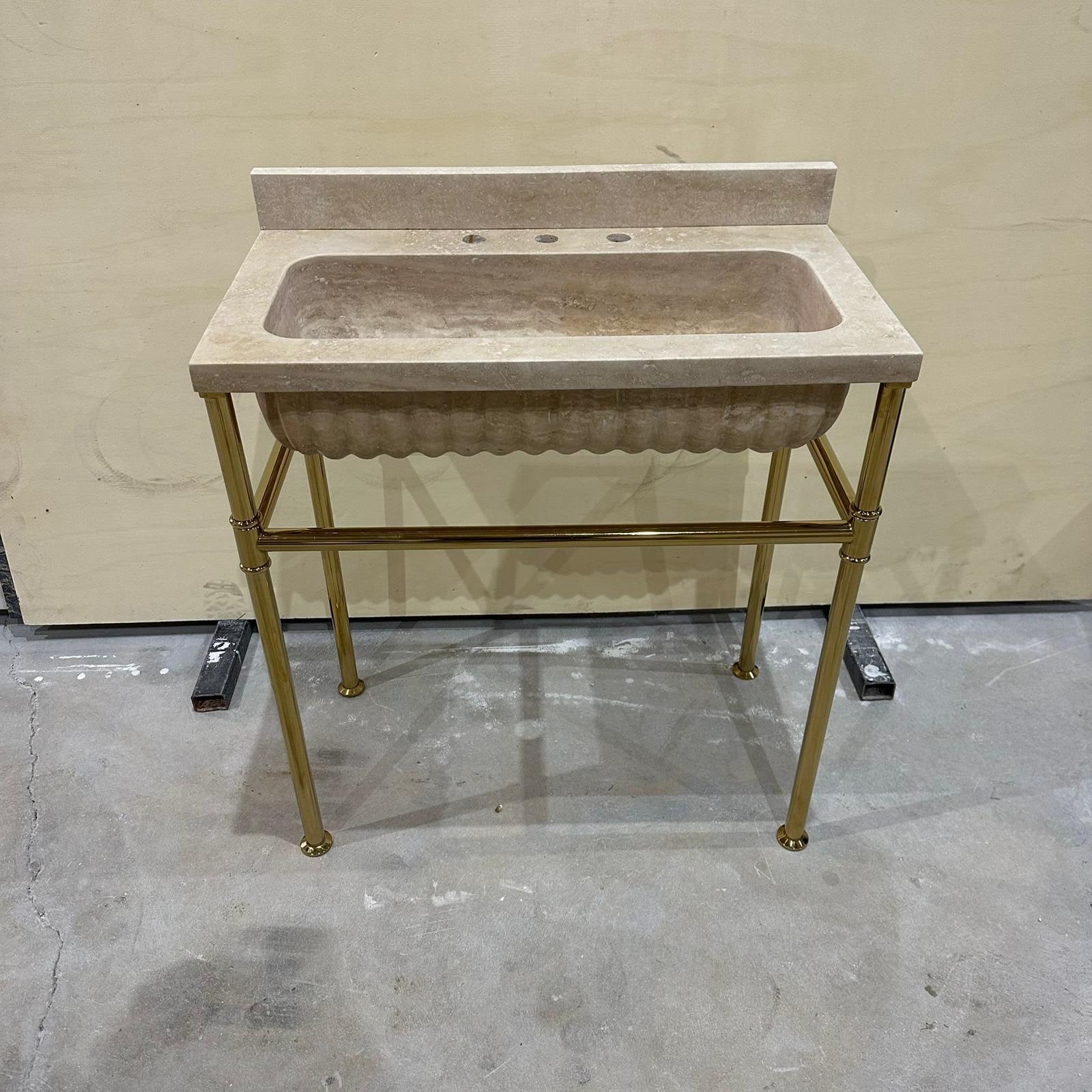 Travertine Marble Sink — view 4
