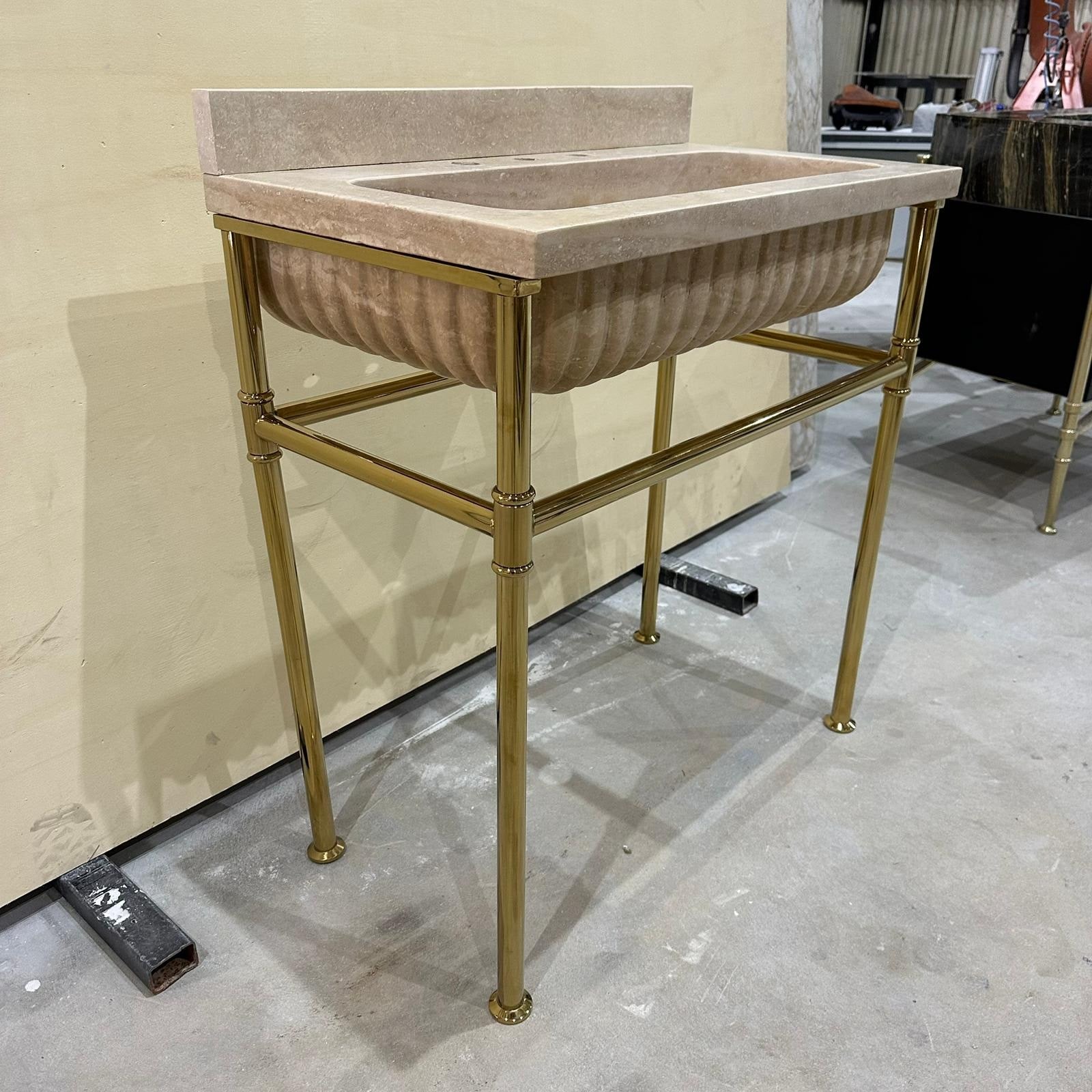 Travertine Marble Sink — view 7