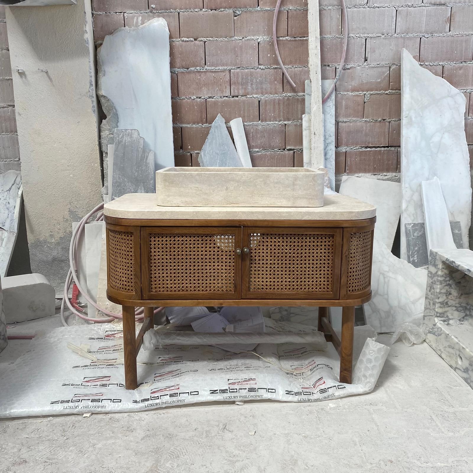 Travertine Marble Sink — view 7