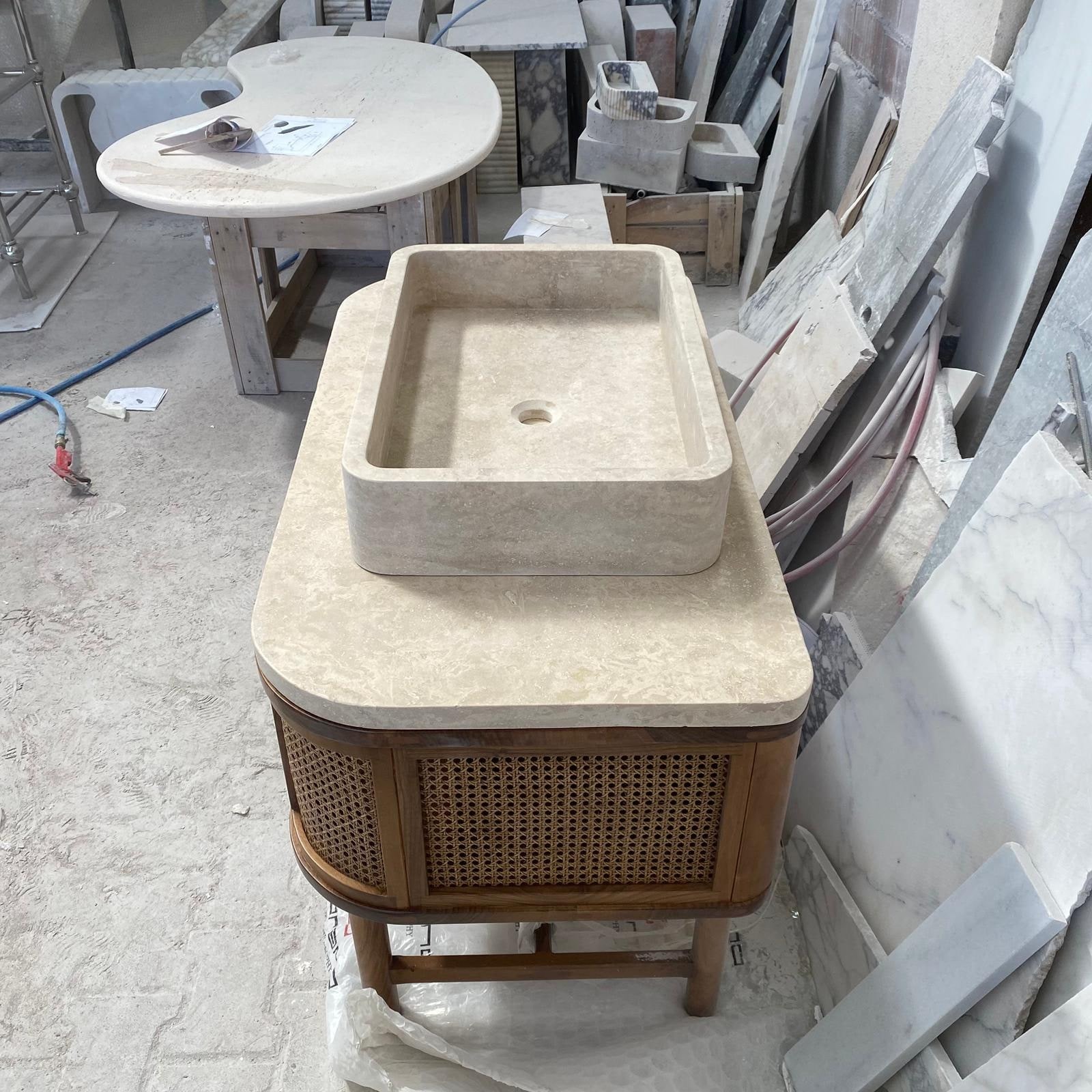 Travertine Marble Sink — view 6