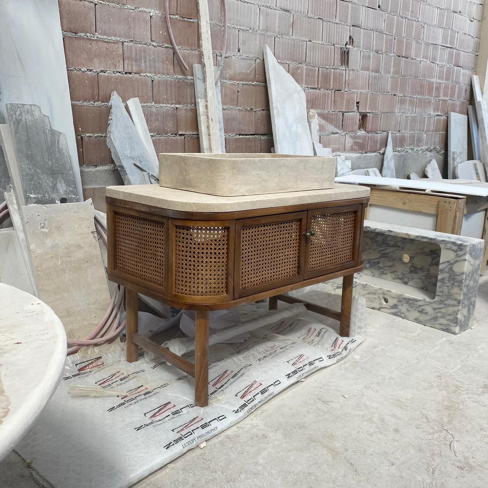 Travertine Marble Sink — view 2