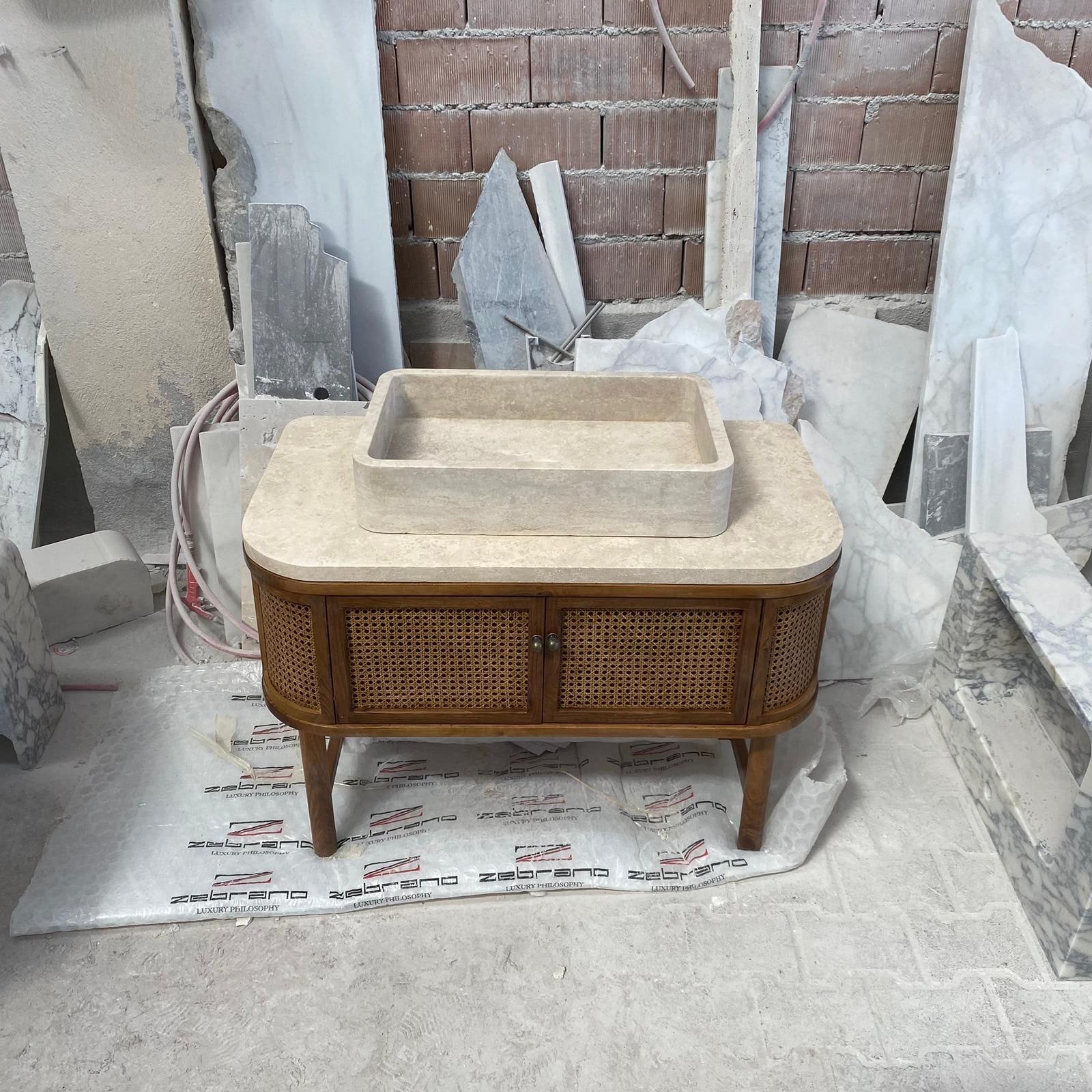 Travertine Marble Sink — view 3
