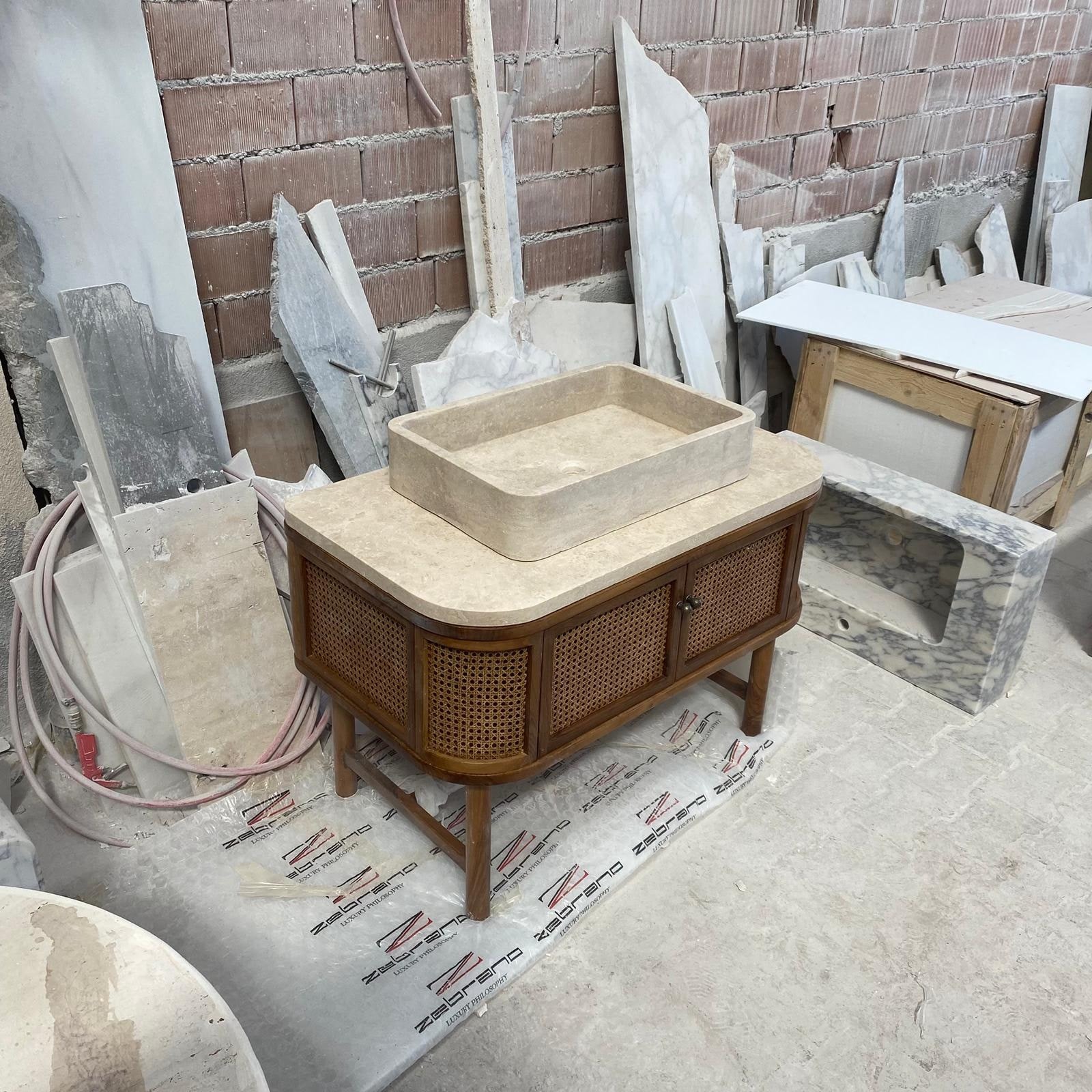 Travertine Marble Sink — view 5
