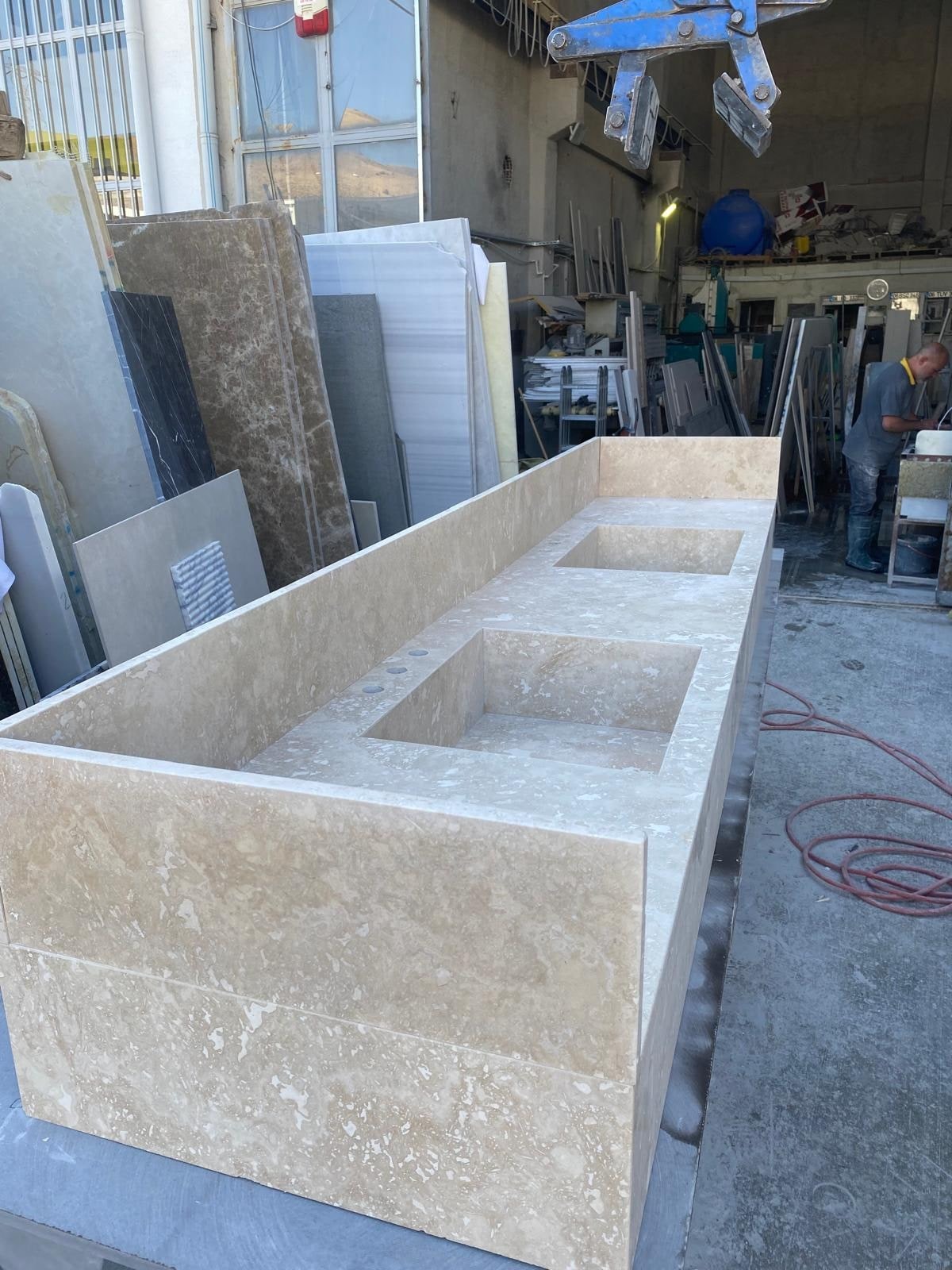 Travertine Marble Vanity — view 4