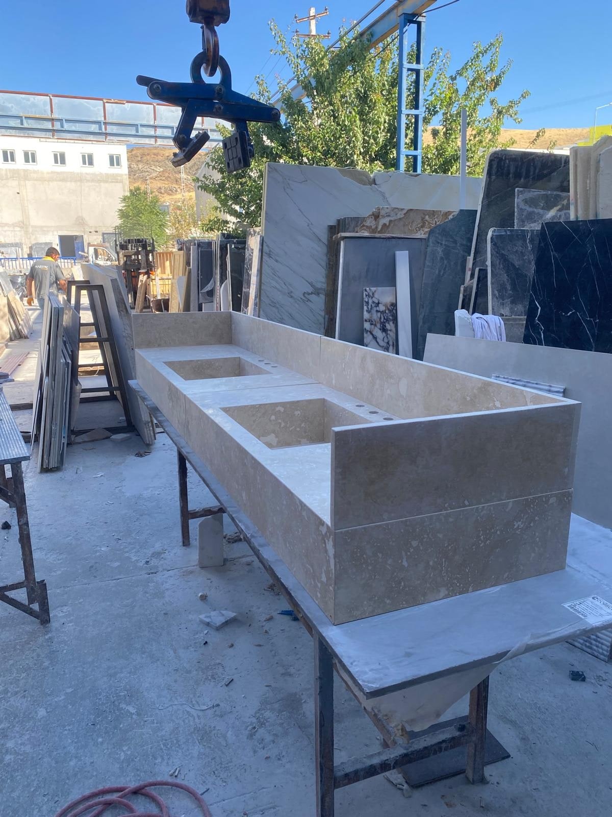 Travertine Marble Vanity — view 5