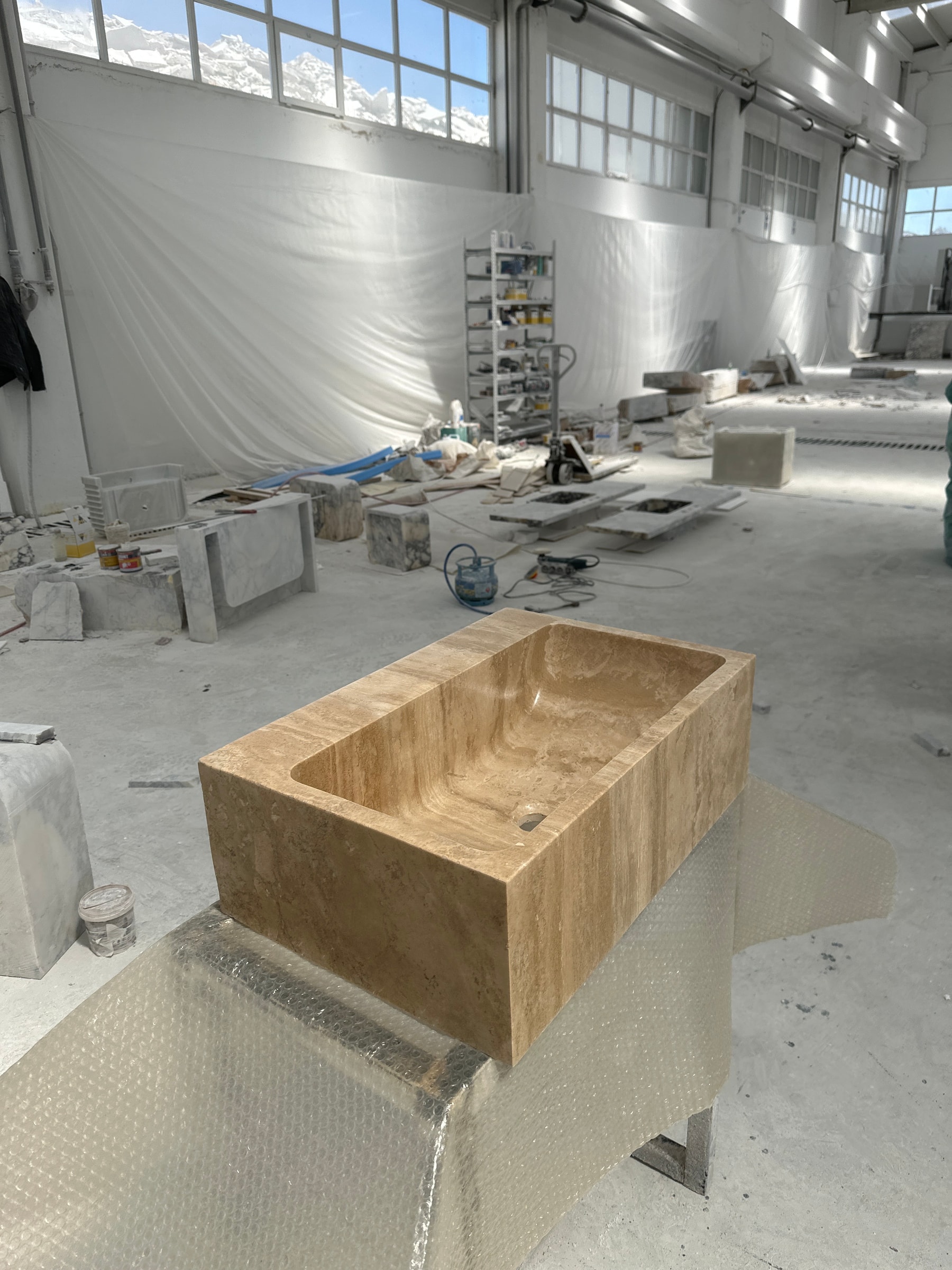 Travertine Marble Sink — view 2