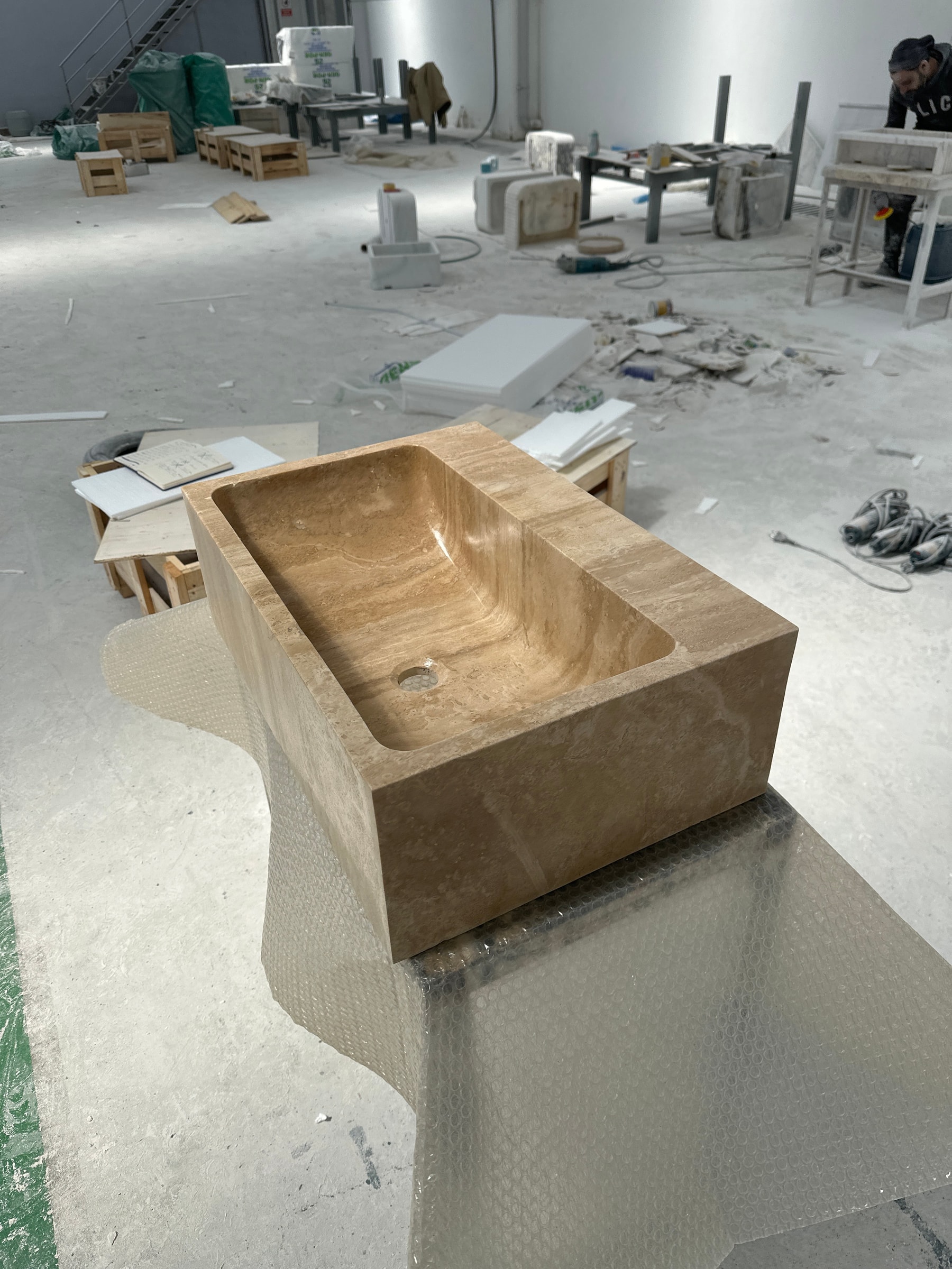 Travertine Marble Sink — view 3