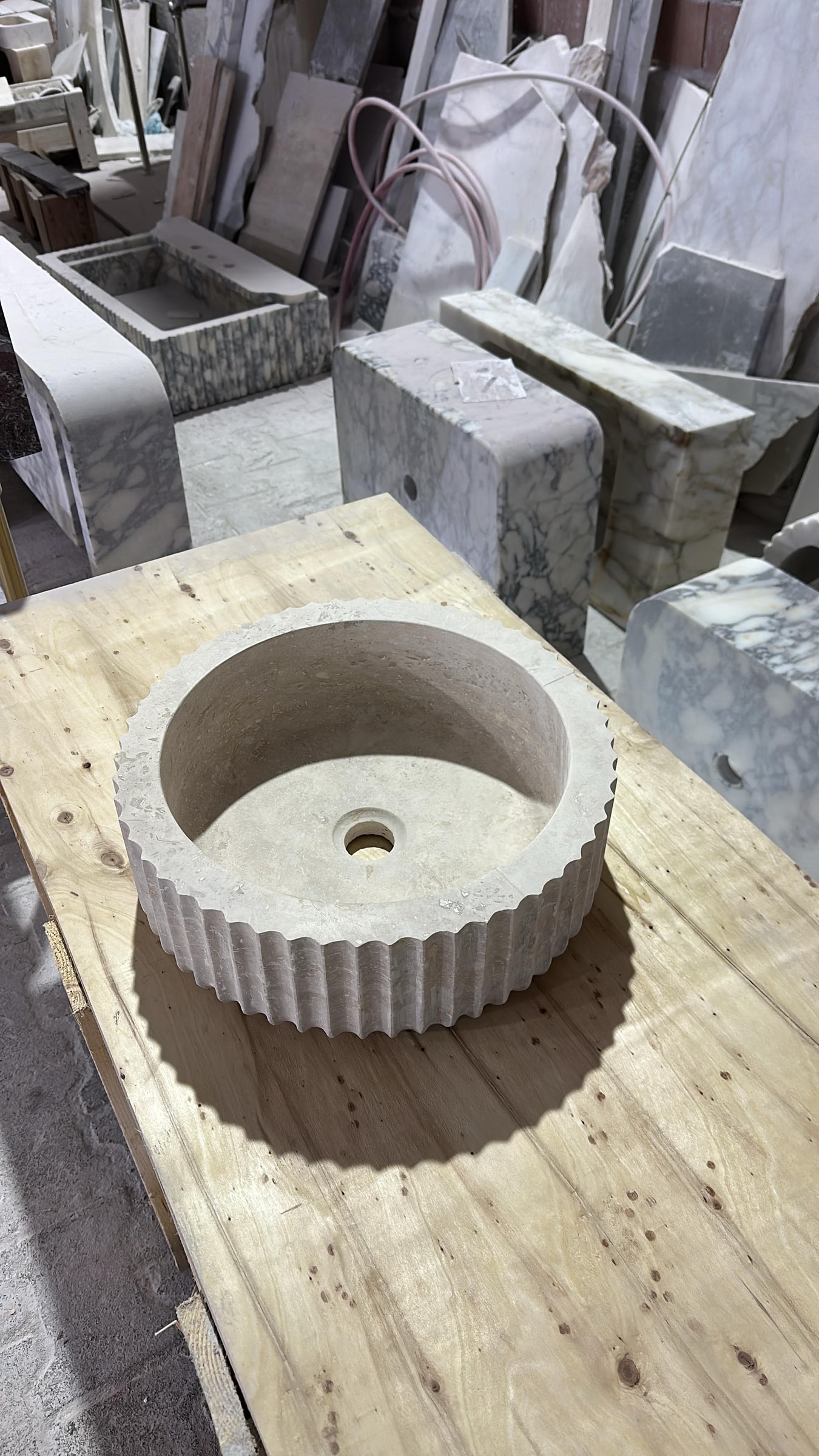 Travertine Marble Sink — view 3