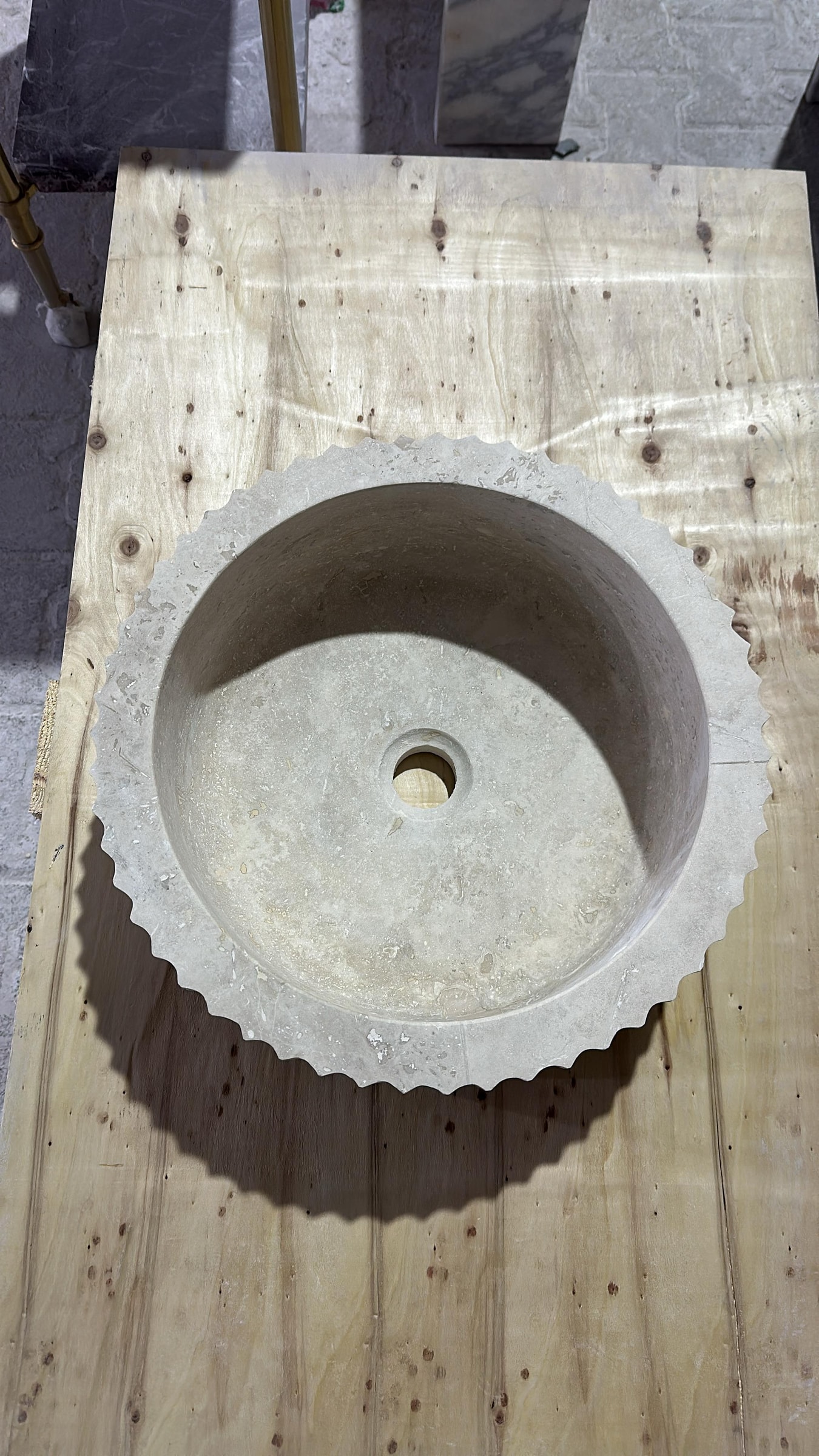 Travertine Marble Sink — view 4
