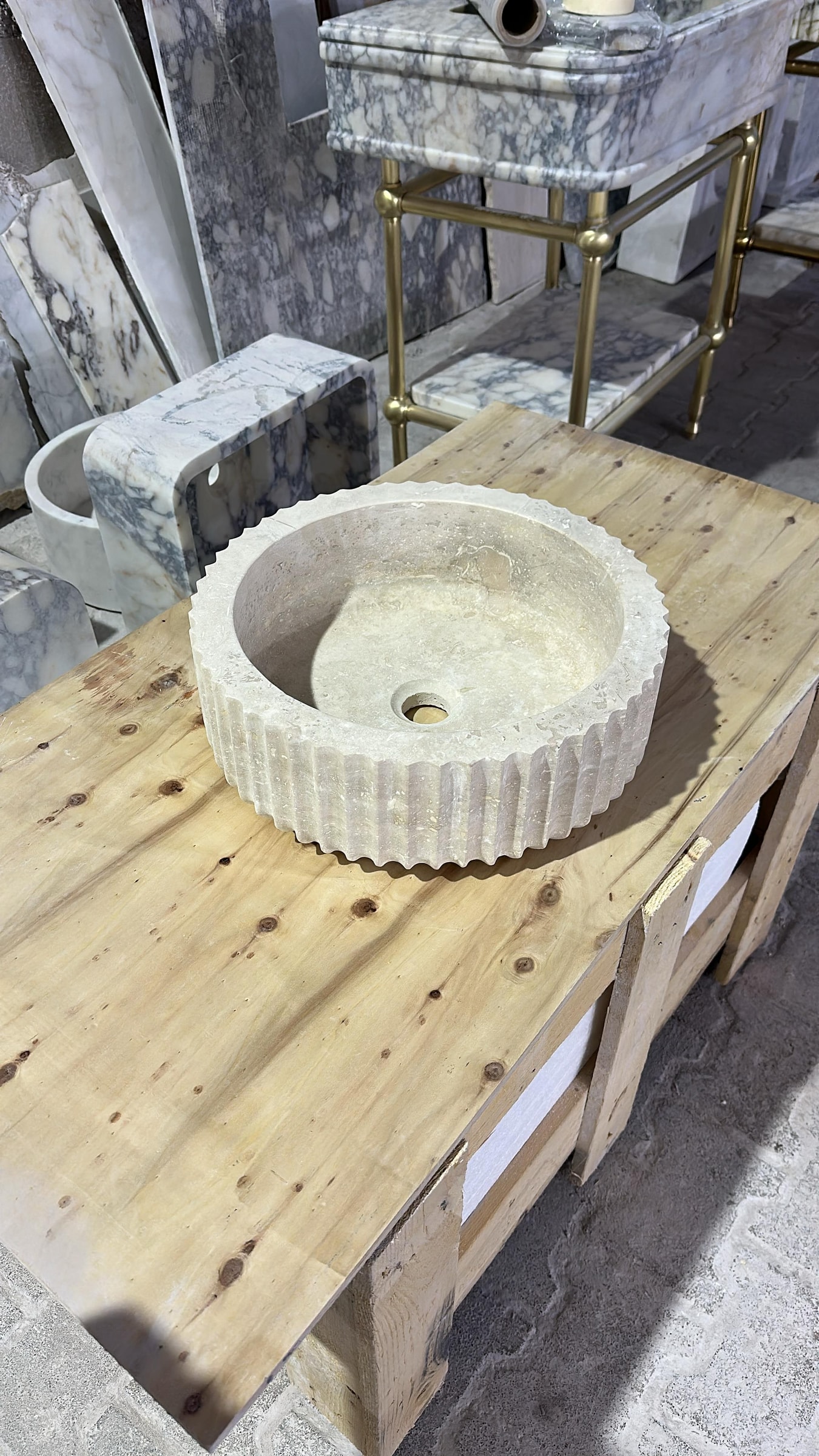 Travertine Marble Sink — view 5