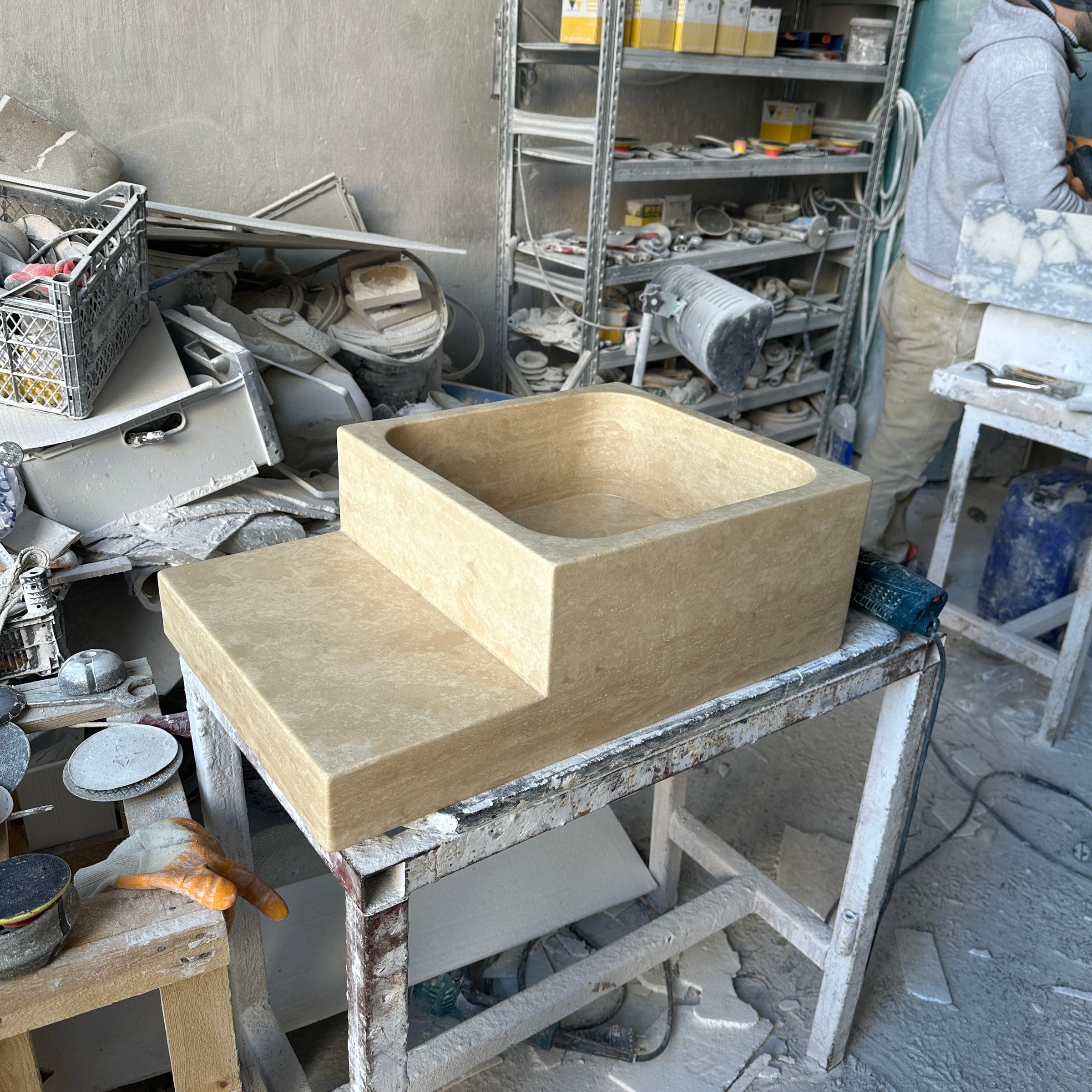 Travertine Marble Sink — view 3