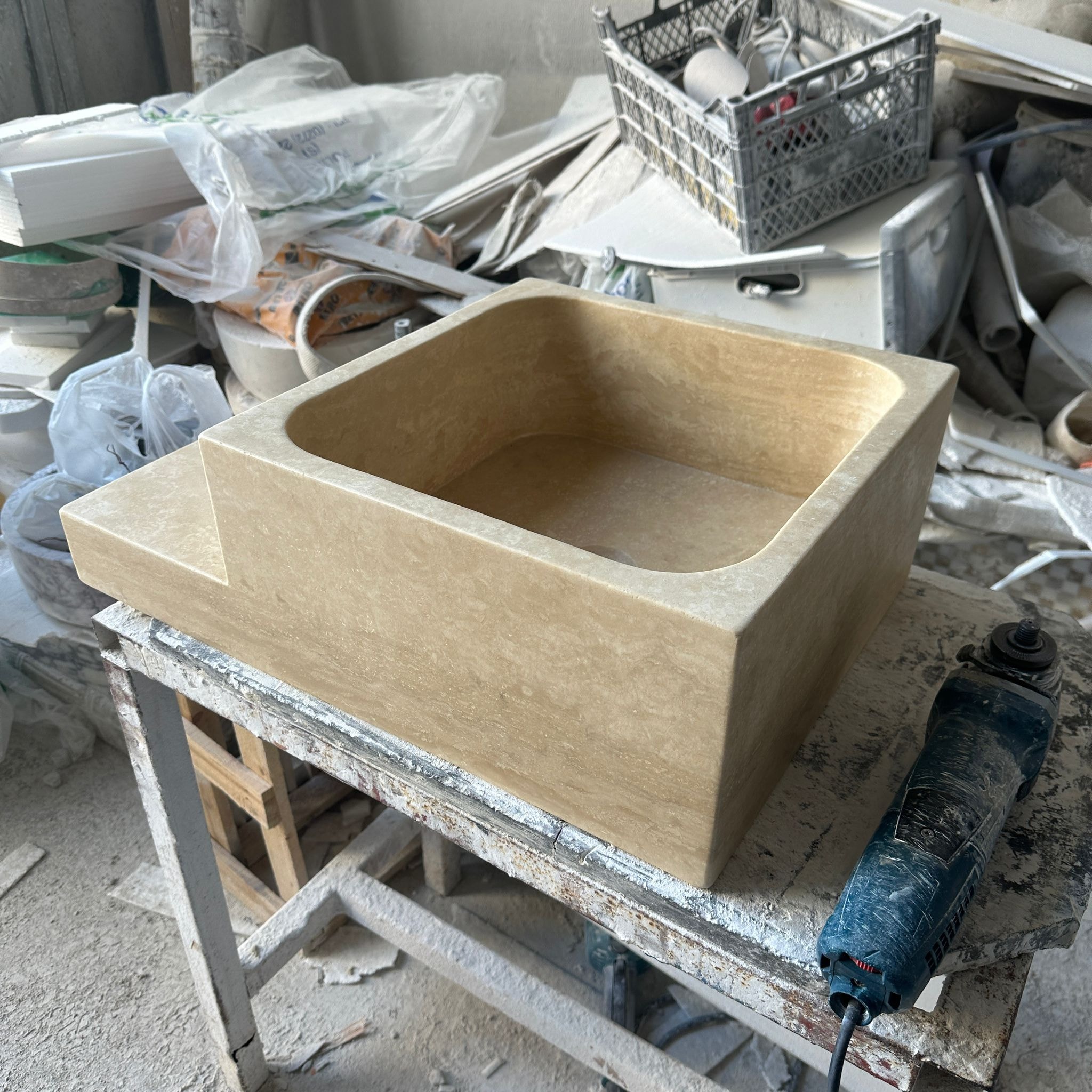 Travertine Marble Sink — view 5