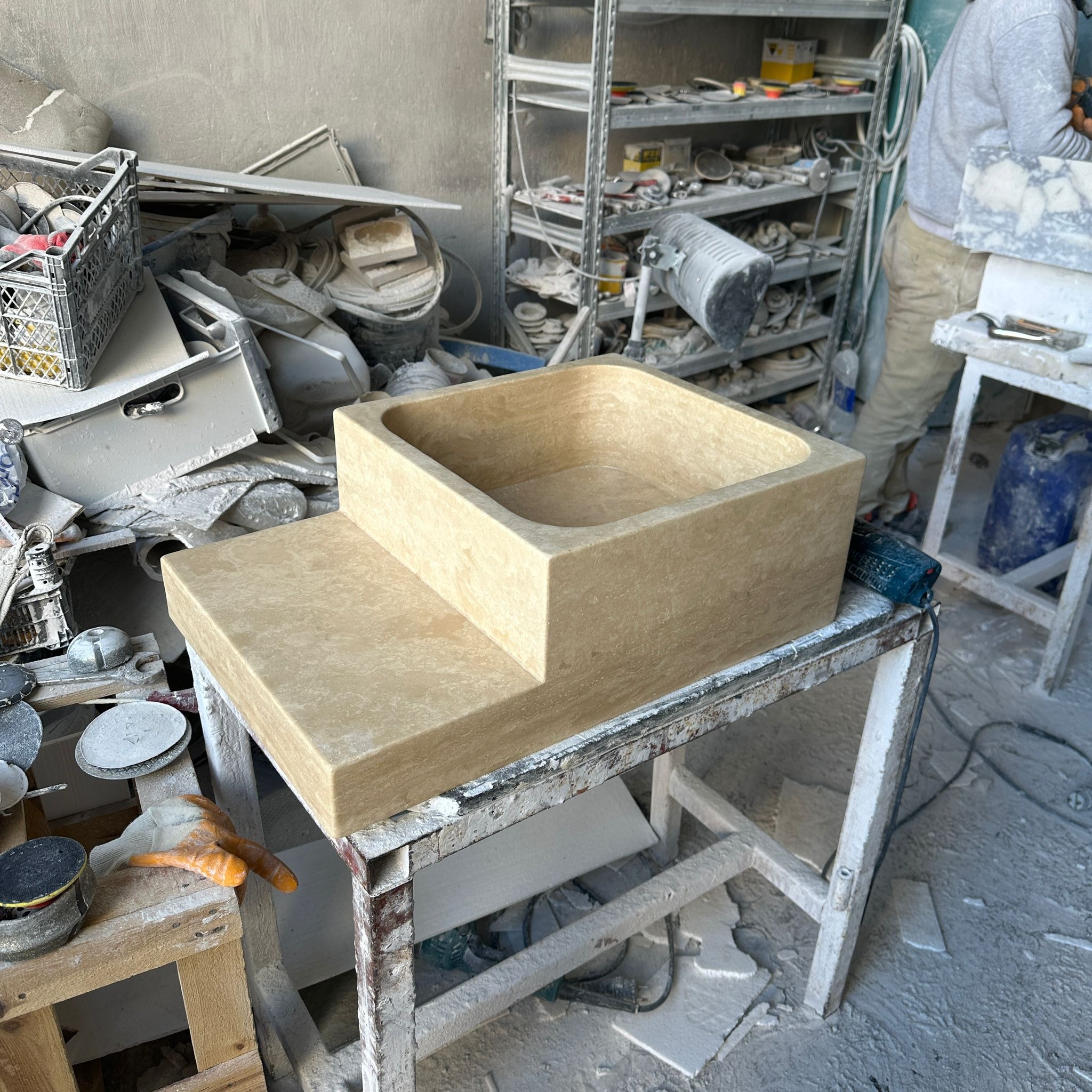 Travertine Marble Sink — view 2