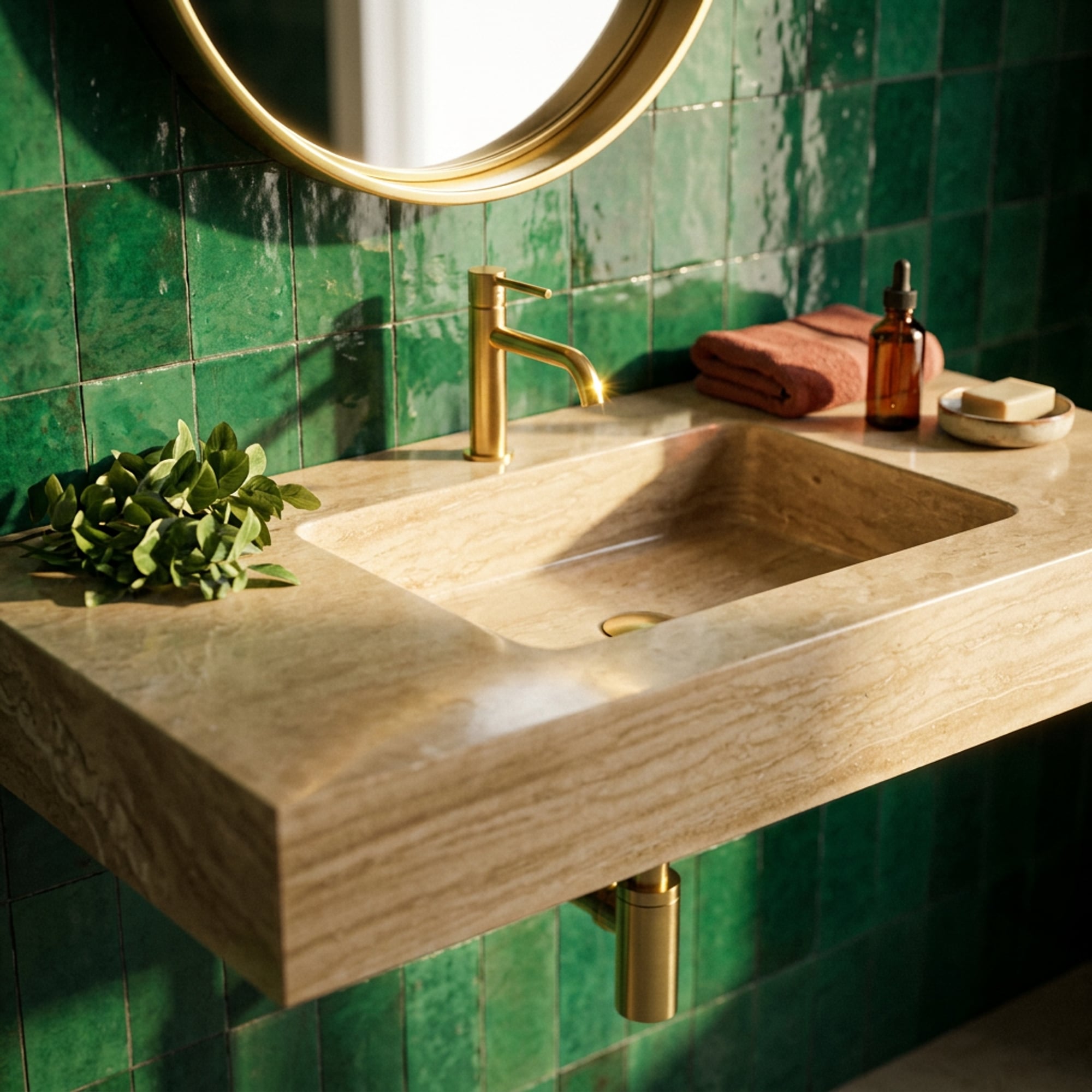 Travertine Hand Carved Wall Mounted Marble Sink, Carved …