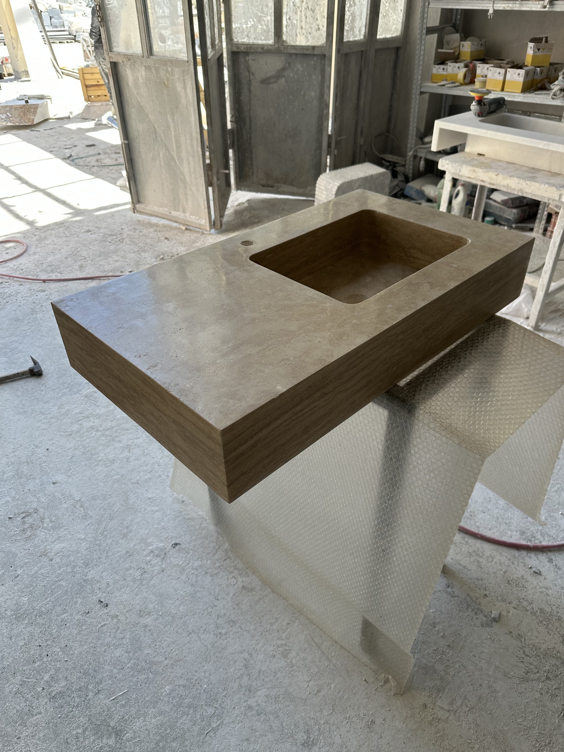 Travertine Marble Sink — view 2
