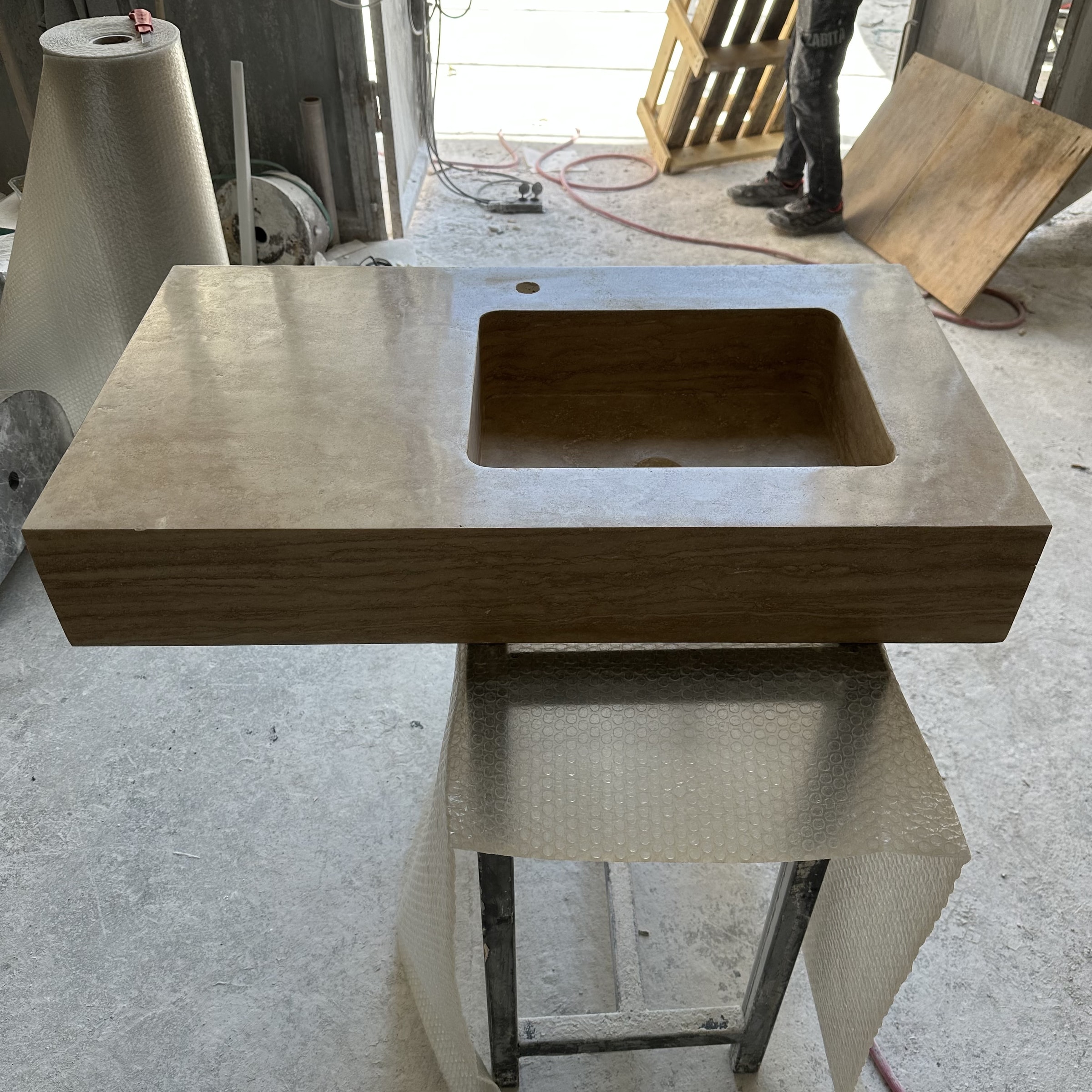 Travertine Marble Sink — view 5