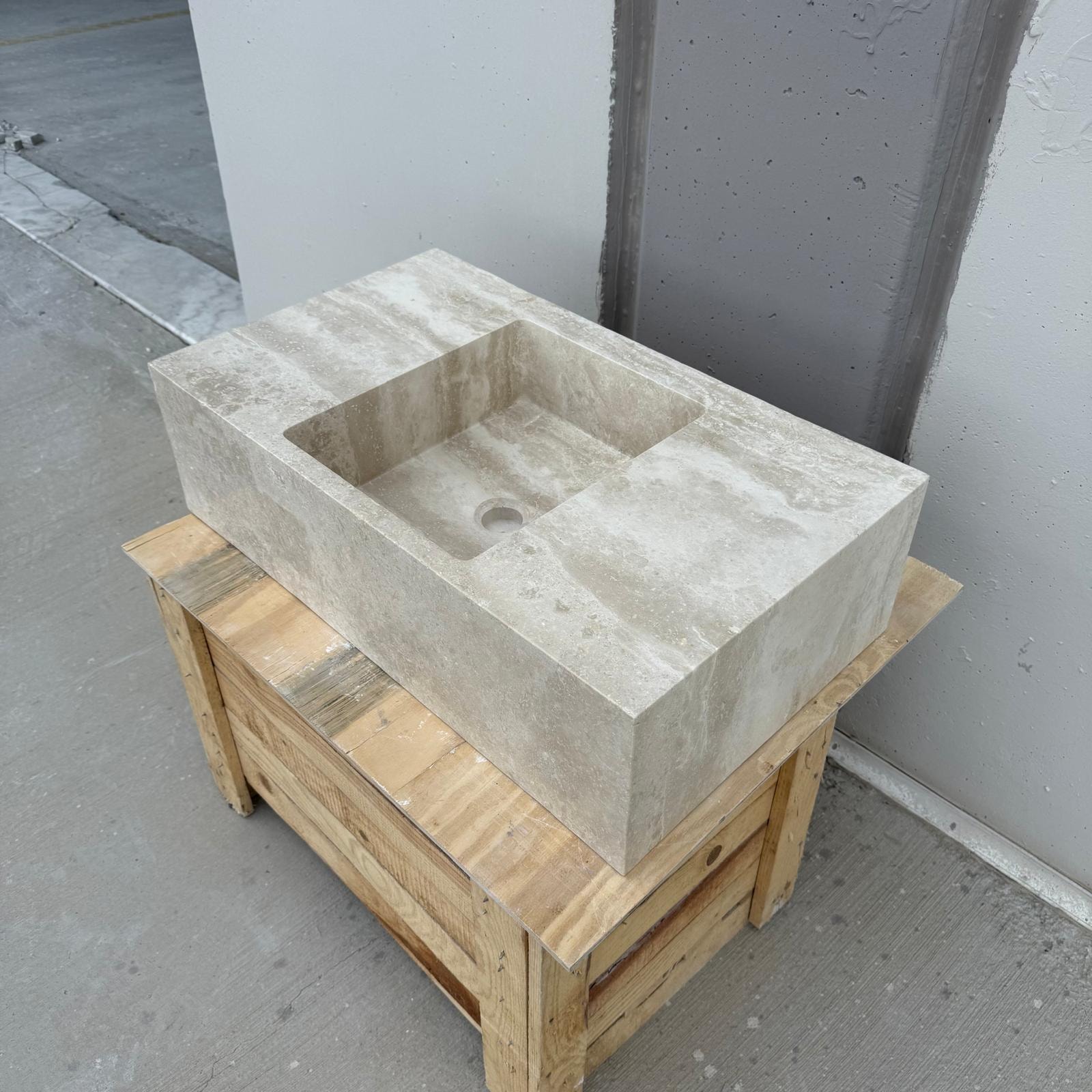 Travertine Marble Sink — view 2