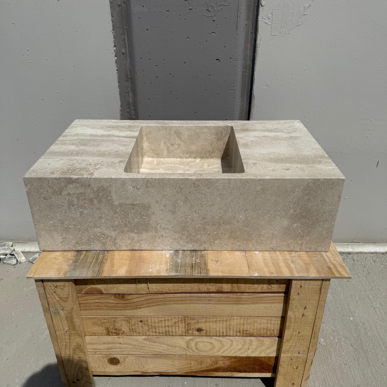 Travertine Marble Sink — view 3