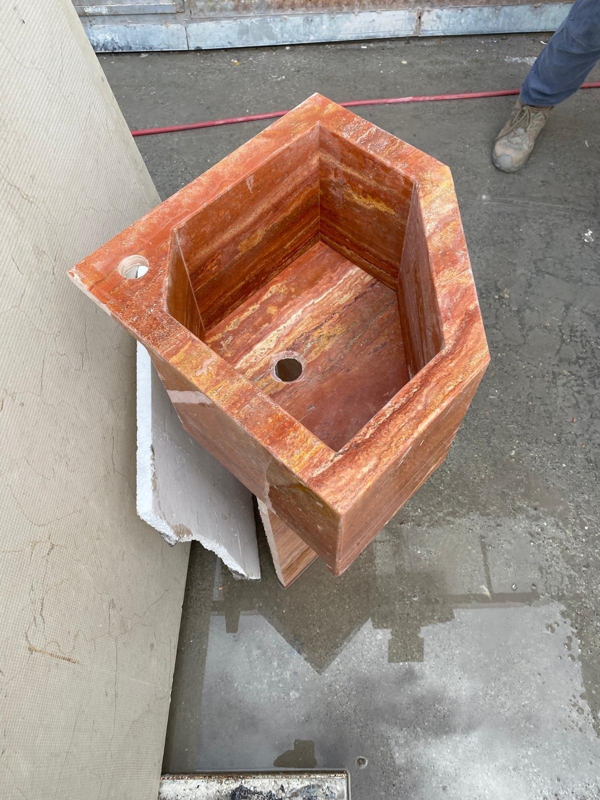 Travertine Marble Sink — view 4