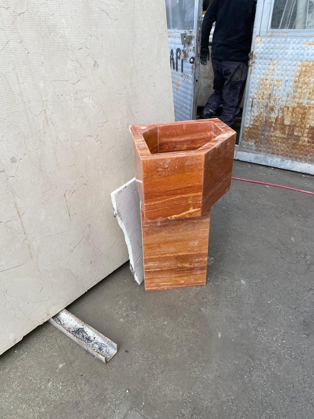 Travertine Marble Sink — view 2