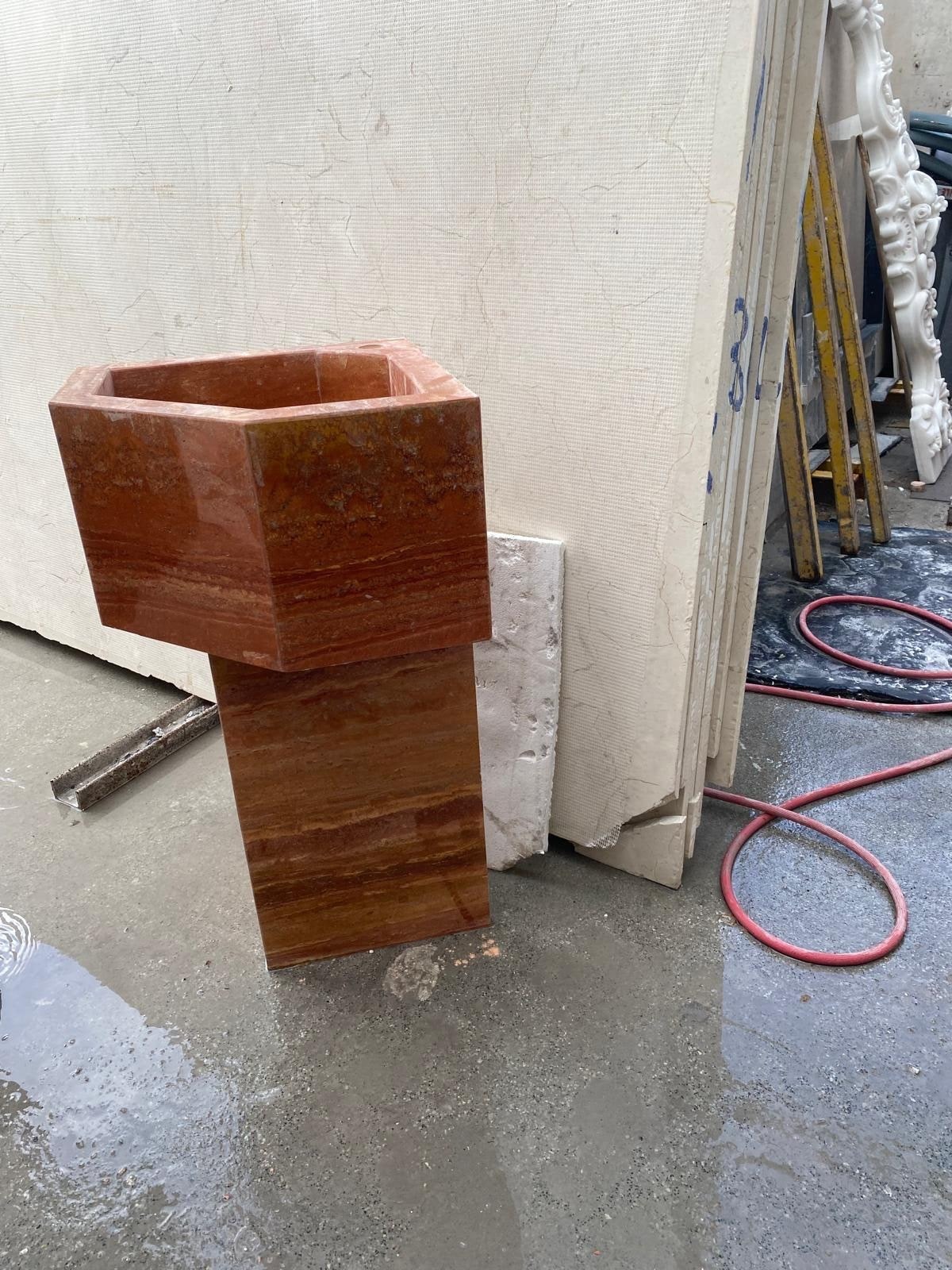 Travertine Marble Sink — view 6